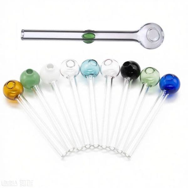 Straight colorful lollipop design glass hand tube pipe 4inch Mni glass oil burner pipes for smoking with colorful balance dot