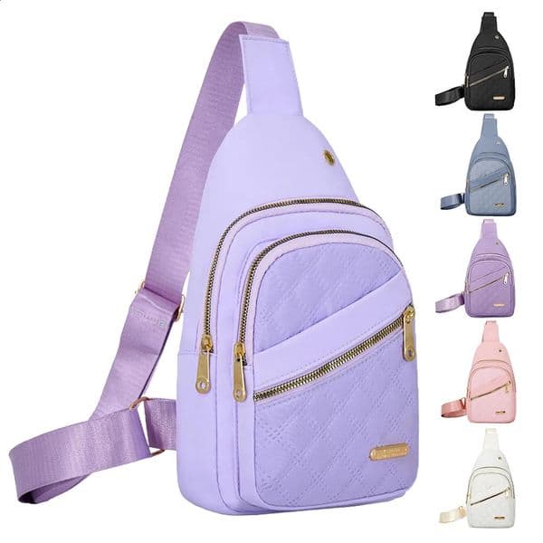 Leisure Quilted Crossbody Bag for Women Chest Bag with Earphone Hole Outdoor Hiking Sling Bag Suitable for Daily Use Travel 260528