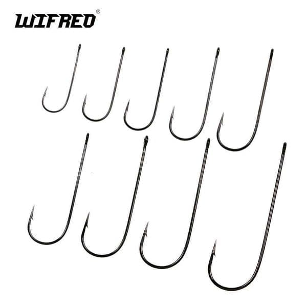 Wifreo 50PCS Aberdeen Long Shank Fish Ringed Eye Bass Trout FreshWater Sea Fishing Hooks Sabiki Rig Streamer Fly Hook S260529