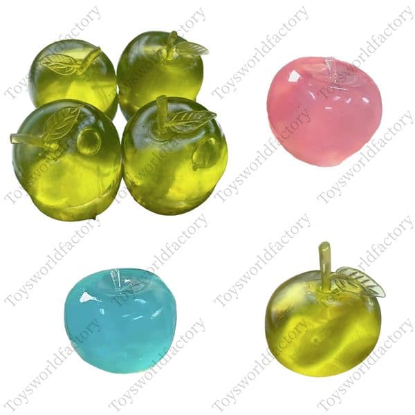 Apple Squishy Toys Malt Sugar Transparent Fruit Stress Ball Anxiety Relief Sensory Toys Slow Rebound Birthday Gifts Pink/Green/Blue In Stock Fast Shipping..