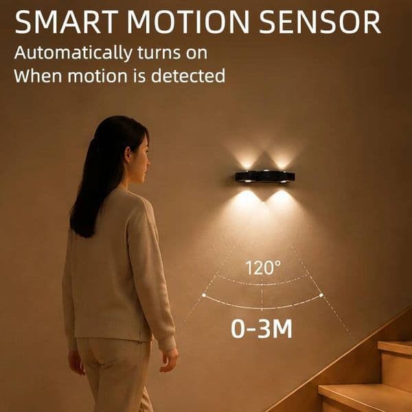 4-Head Wall Lamp RGB Gradient Ambient Intelligent Human Body Induction Magnetic Suction USB Creative Home Atmosphere Light