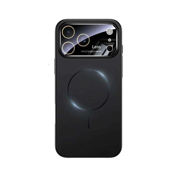 Fashion Metal Paint Ice Feel Large Lens Window Case For IPhone 17 Pro Max Air 16E 15 14 13 Magnetic Charge Anti-Drop Phone Cover