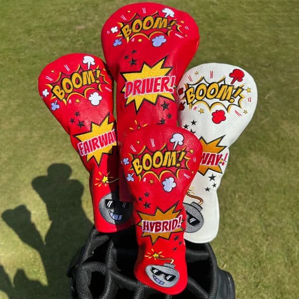 Golf Accessory Other Products Booms Premium Leather Set Golf Club cover Headcovers For Driver Fairway Hybrid Wood Head Covers Football