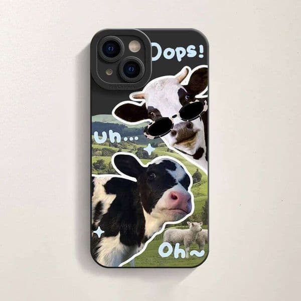 Sunglasses Cow Cool Phone Case For Samsung Galaxy S25 S23 S24 Ultra S22 S21 Plus A56 A16 A15 A55 A54 A53 A36 5G Matte TPU Cover