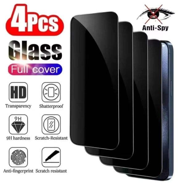4PCS Privacy Screen Protector 15 16 13 12 11 14 17 Pro Max Mini Anti-spy Tempered Glass For iPhone Air 16e 7 Plus SE