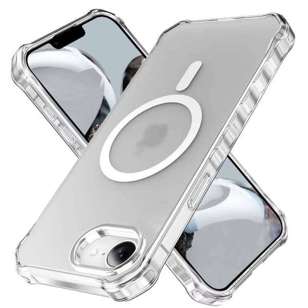 Premium Magnetic Frosted Clear PC+TPU Phone Case iPhone 17 16 15 14 13 12 ProMax Plus For MagSafe Anti-Slip Shockproof Cover