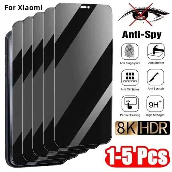 Anti-Spy Glass Poco X7 F7 X6 M6 M7 Privacy Screen Protector For Xiaomi Redmi Note 14 15C 13 12 11 10 9 8 Pro 14t 13t 11t