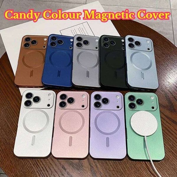 Fashion Dopamine Magnetic Glass Lens Protect Case for IPhone 17Air 16E 15 14 Plus 13 12 Pro Max Anti-Drop Metallic Texture Cover