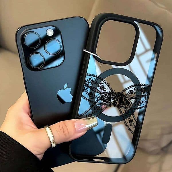 Cute Lace Bow Aesthetic Clear Case iPhone 17 16 11 12 15 Pro Max 13 14 Plus Cases For Magsafe Wireless Charing Drop Fundas