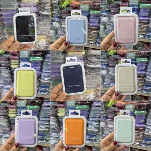 INS Candy Color Original Liquid Silicone Bag Case for Magsafe Phone Serie Portable Slim Strong Magnetic Card Storage Wallet