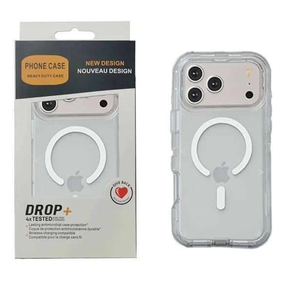 Heavy Mechanical Magnetic Charging Ott-Box Rugged Case For IPhone 17 Air 16 15 14 Plus 13 Pro Max PC+TPU Shockproof Buffer Cover