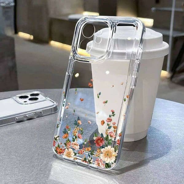 Flower Soft Clear Phone For 11 Case iPhone 14 13 12 15 Pro Max XR XS X 7 8 Plus SE Shockproof Cover Silicone Fundas