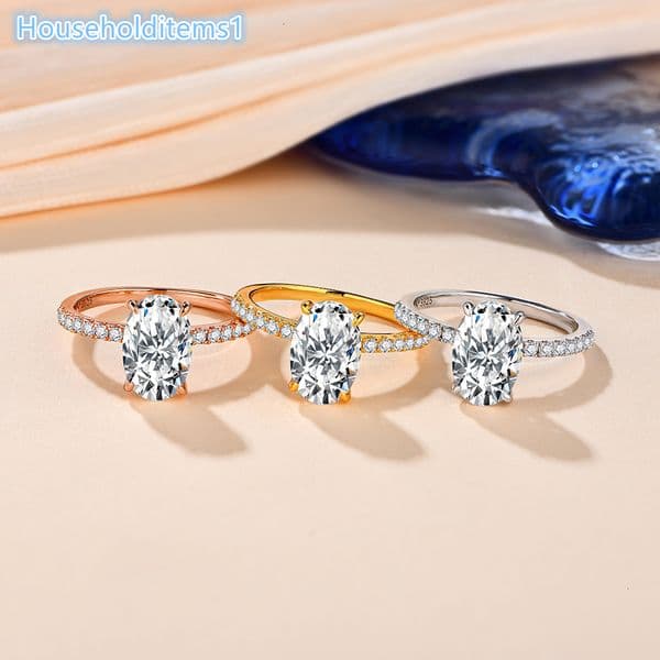 Fine Jewelry Ring 117mm Oval Shape D Color VVS Moissanite Gemstones 925 Sterling Silver Wedding Engagement Ring Gift