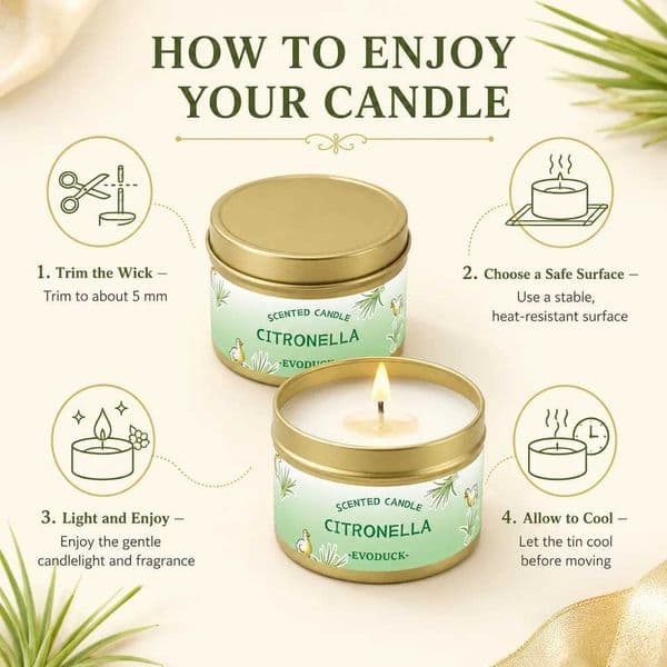 Scented Citronella Candle Outdoor Lemongrass Candle for Patio Garden Backyard Camping Summer BBQ Party Long Lasting Home Decor S2607021