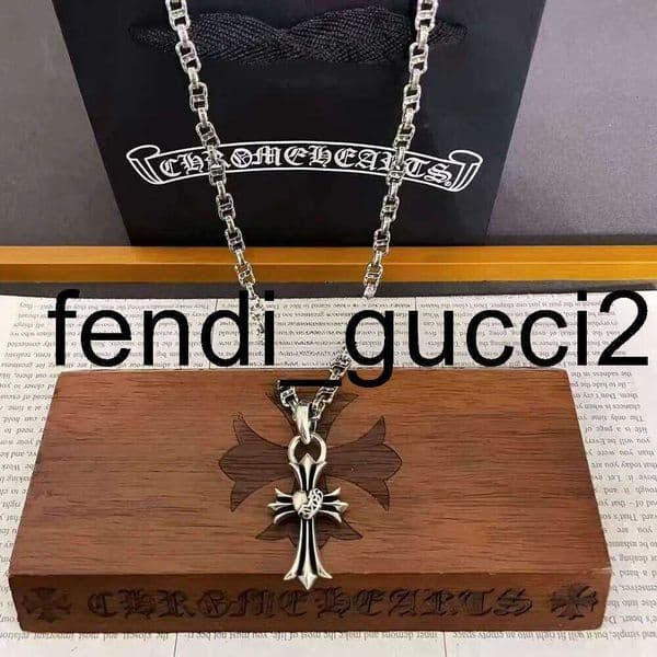 Pendant ch Necklaces Chrome Necklace Designer Pendant Necklace Cross New Vintage Pendant Cross Crome Chain Couples Black Chain White Diamonds Chrme Jewelry 77a