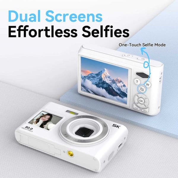 18X Zoom 5K Vlog Camcorder Video Recorder 80MP Digital Camera For Photography 28 14 Front Rear Dual Screen AF Selfie CameraT260401