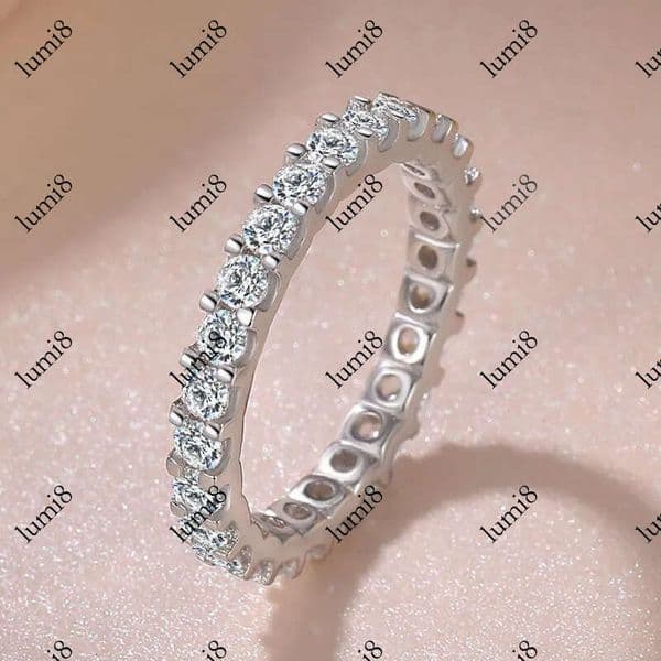 Fashion 925 Sterling Silver Band Rings Wedding Jewelry Gift Classic Simulated Platinum Diamond CZ RING Women Size 5-12