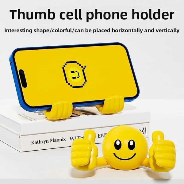 Cartoon Desktop Decor Smiley Rotating Thumb Phone Tablet Stand Creative Plastic Lazy Phone Holder S2641
