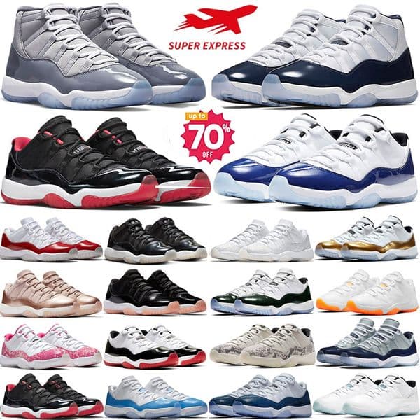 11 11s OG Basketball Shoes Mens Womens Pure Violet Playoffs Bred Legend Gamma Blue Jubilee Space Jam Concord 45 Low Citrus Cherry Cap and Gown Sneakers