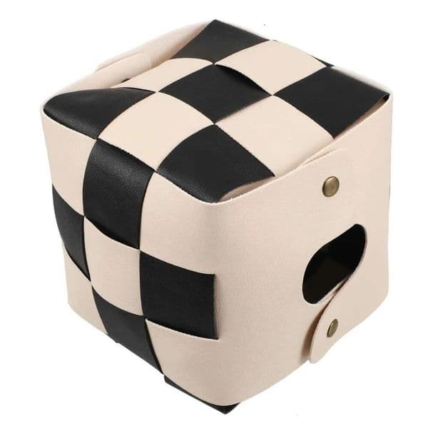 Plaid Box Artificial Square Tissue Container Compact Desk Car Bathroom Organizer Storage Case
