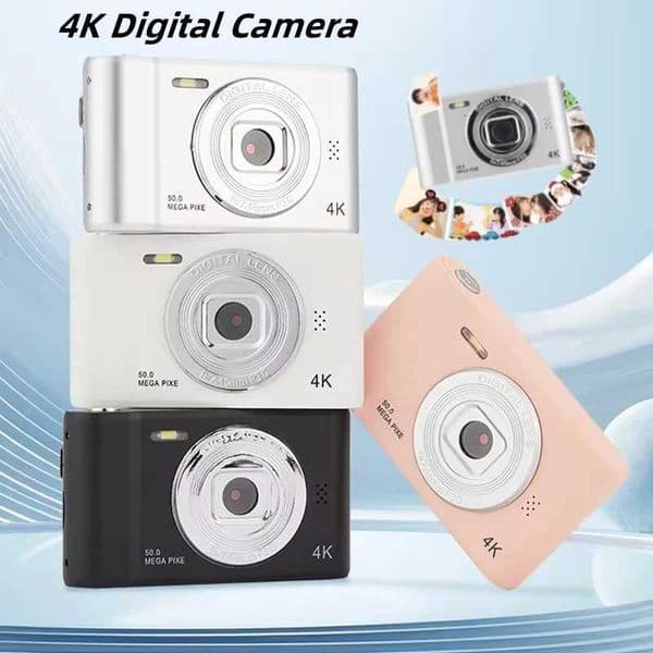 4K Mini Retro Camera 24 Inch IPS Screen Photography Camcorder with Flashlight Outdoor Front Rear Cam Child Entry-Level CameraT260401