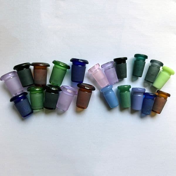 Mini Colored Glass Convert Adapter Accessories 10mm Female to 14mm male 14mm female to 18mm Male Slit Diffuser Reducer Adapters For Quartz Banger Nails Bowl