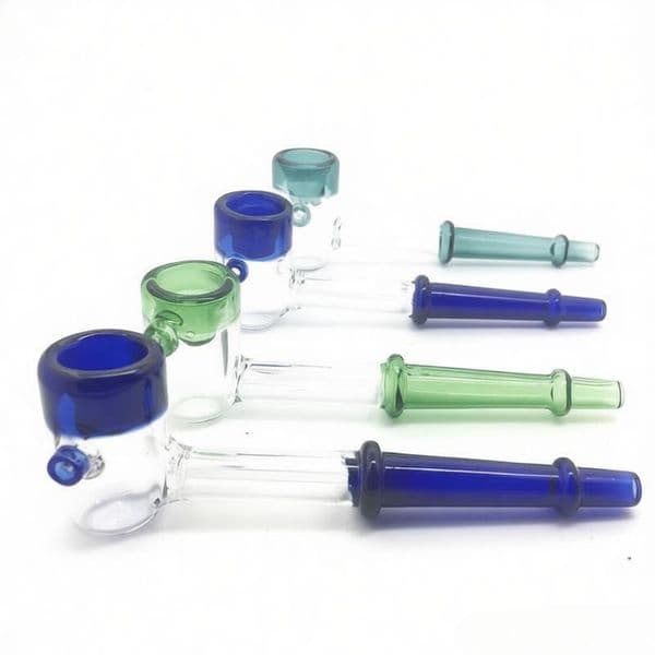 Wholesale HIgh quality Heady Bamboo Shape Hammer Glass sherlock hand pipe Colorful smoking Portable Pocket Smoke tobacco pipes