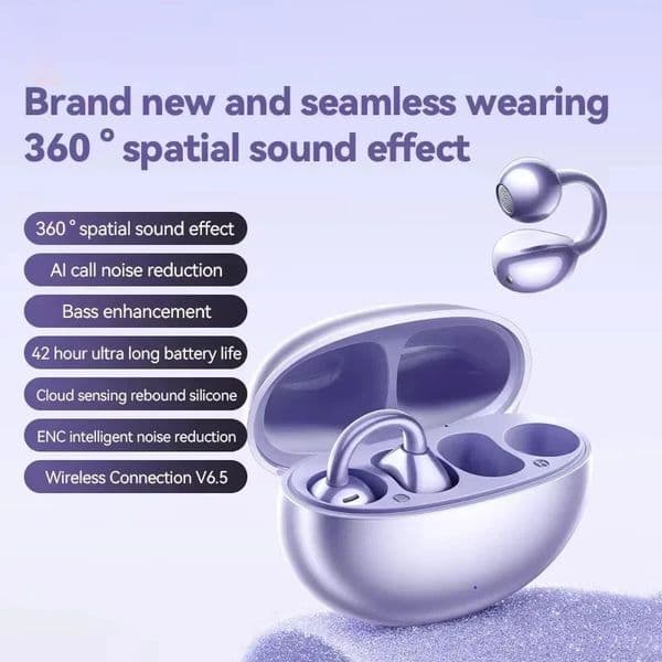 M91 Earbud Wireless Earphones Open Ear Clip Sport Bluetooth 5.4 Earphones ENC Noise cancelling Earphones with Microphone