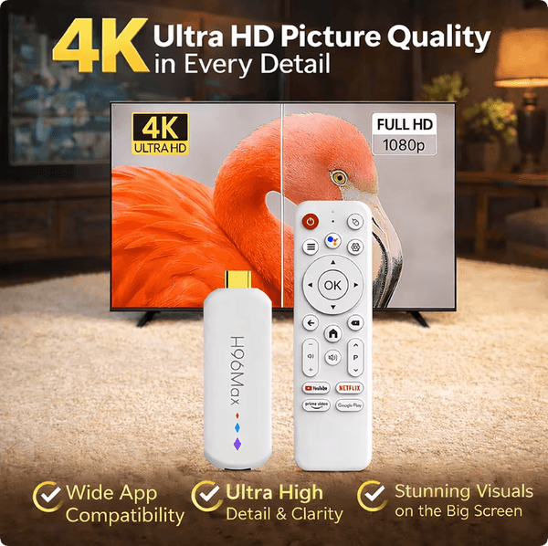 H96 MAX M20 Amlogic S905L Android TV Stick Quad Core 4K Video WiFi BT Voice Assistant Remote Control Media Player Smart TV Box