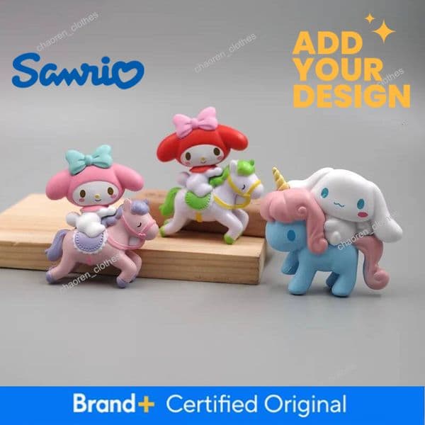 Designer Sanrio Anime Figures My Melody Cinnamoroll PVC Action Figure Cartoon Unicorn Doll Ornament Cake Decor Toys For Kids Xmas Gifts Luxury Goods
