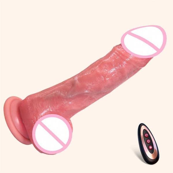22cm Dildo Thrusting Vibrator 3 Modes of Thrust 9 Vibration Heating Licking Tongue Function For Couples Adult Toy Remote Control