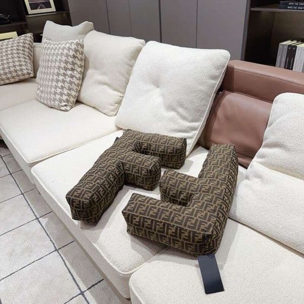 Ins Style Creative FF Cushion Cover Set Nordic Geometric Pillow Tatami Bed Headrest 3D Embroidery