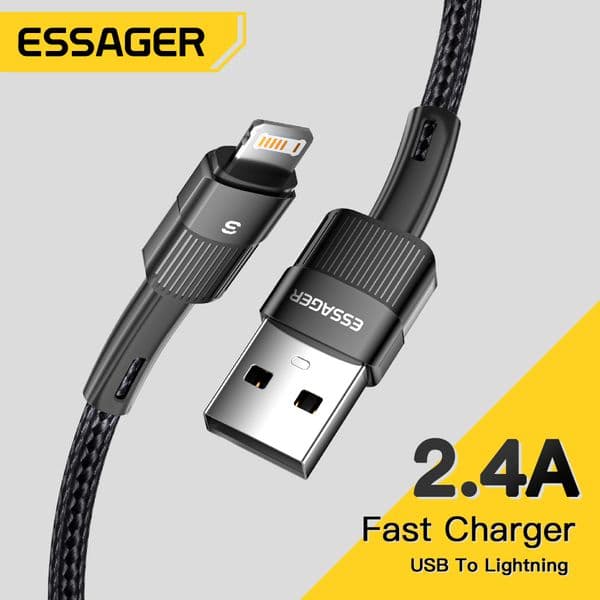 3m Essager Fast Charging For iPhone Usb Cable 11 12 13 14 Pro Max Mini Xs Xr X SE 8 7 6 Plus 2.4A Wire For iPhone Charger Cord