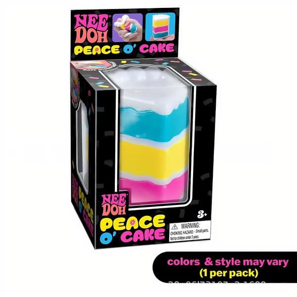 Needoh Rainbow Cake Squeezing Toy, Slow Rising Stress Relieving Toy, Cute Simulation Food Candy for Children and Adults, Anxiety Relieving Toy - In Stock