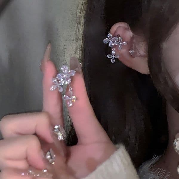 moissanite earrings Style INS Real Gold Electroplated Zircon C-Shaped Ear Clip Exquisite Versatile Ear Cuff No Piercing Female Niche Ear Jewelry designer earrings