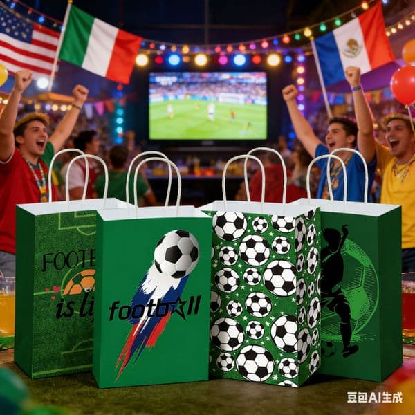 2026 Football World Cup Gift Bags Sports Party Favors Packaging Paper Bags