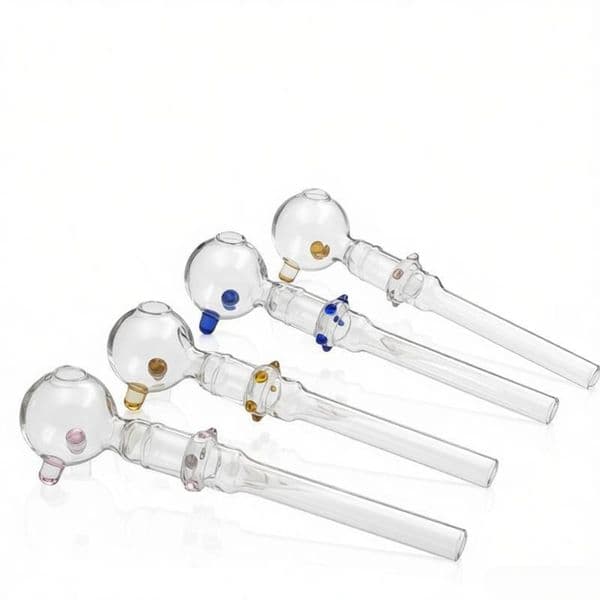 Wholesale Glass Oil Burner Pipes Thick heady hand tube nails Pipe For Smoking Bubbler Handcraft Nail Burning with colorful balance dot