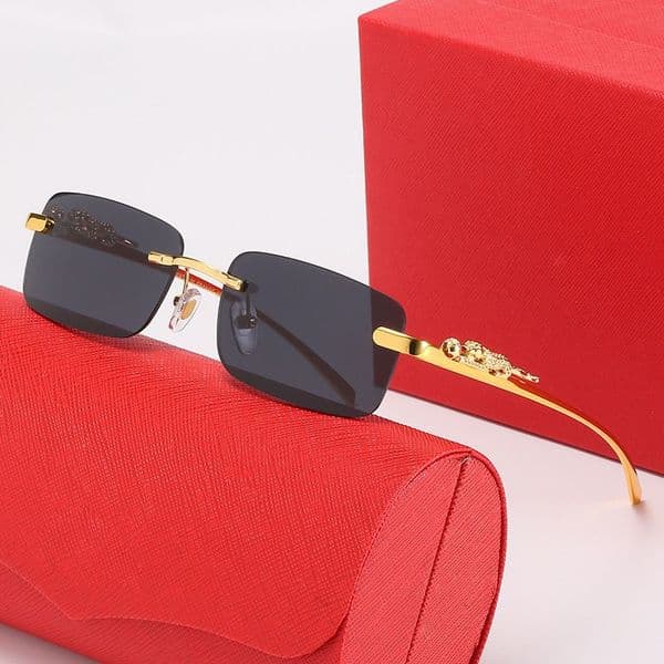 square car glasses designer sunglasses for women sunglass New leopard head frameless men male personality fashion with myopic optical glasses wholesale with case