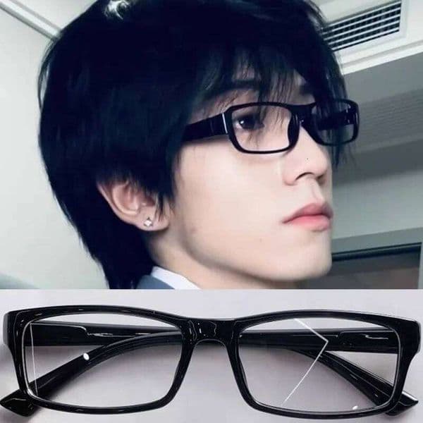 Y2K Fashion Retro Anti Blue Light Men Women Computer Eyeglass Rectangular Frame Spectacles Black Red Blocking Glasses