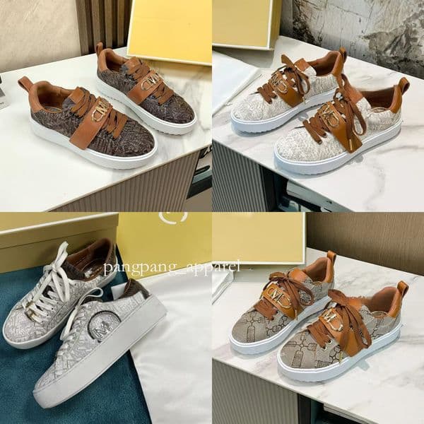 US Designer High Quality MK 2026 New Model Metal Buckle Lettered Genuine Leather Flat Shoes Women's and men's Casual Shoes 0b 90