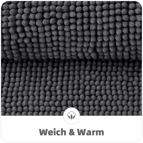 Hapihappy Chenille Bath Mat Bathroom Rug Plush Non-Slip Bathroom High Pile Rug Absorbent Shower Mat for Bathroom 40 x 60 cm 260325