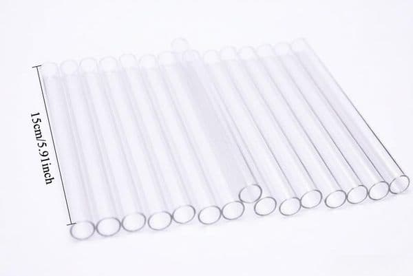 Wholesale Thick heady 15cm glass oil burner Pipe Clear Straight Tube Reusable Straws 12mm OD Glass Blowing Tubes For Smoking DIY Accessories