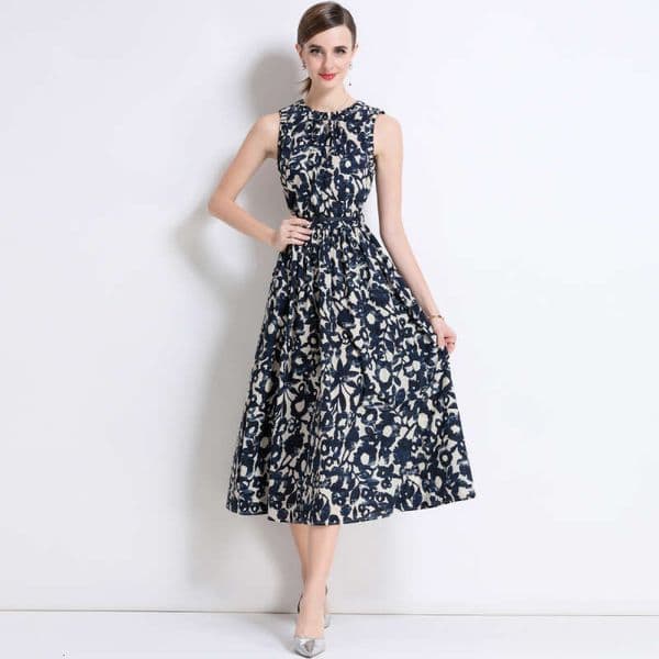 Retro Hepburn Women's Style 2026 Summer Designer Women's Printed Sleeveless Waist High end French Tank Top