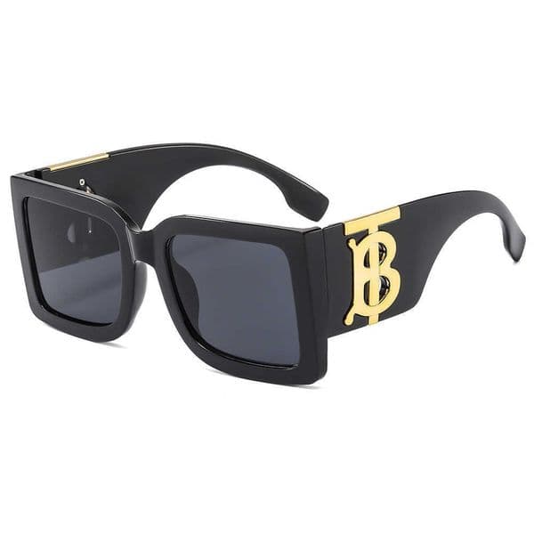 Designer sunglasses High-End Brand B Sunglasses for Women, Oversized Square Frame with Metal Accents & UV Protection Sophisticated Color Gradient UQBM