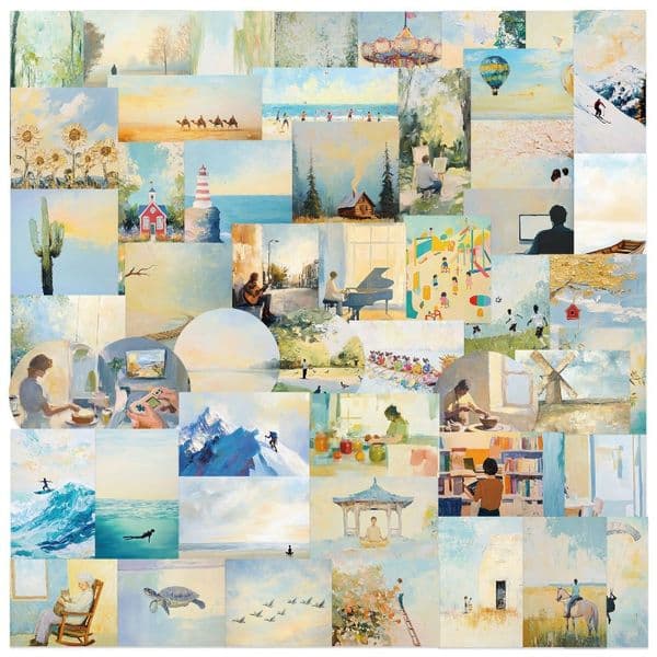 50 Ning Jing's canvas cartoon graffiti sticker decoration DIY handbook stationery luggage notes waterproof sticker