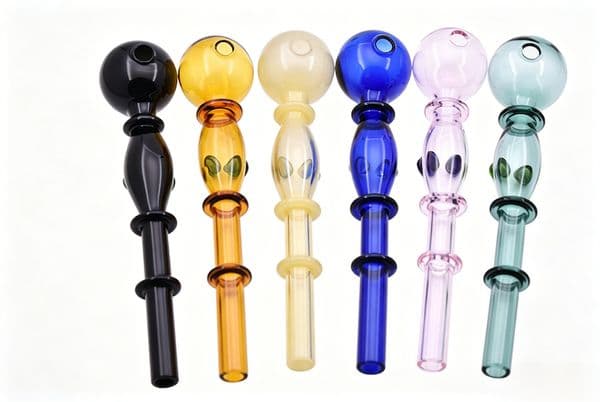 Wholesale 14cm Thick heady Glass Oil Burner Pipes Colorful Smoking hand straw Pipes For Smoking Bubbler Handcraft Nail Burning Jumbo Accessories with balance Dot