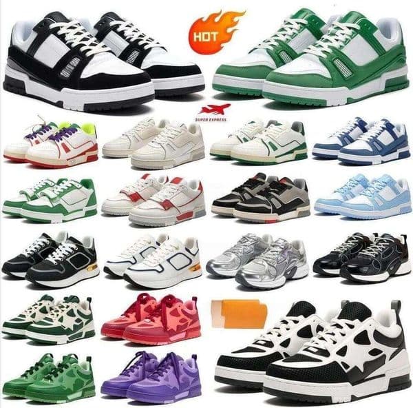 TOP With Box Designer Sneakers Mens Womans Trainers Sneaker Skate Casual Runner Shoe Outdoor Leather Skates Tennis Classics Fashion Shoes Size 35-45 1