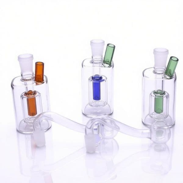 Wholesale Square Mini Colorful Mini Water Bubblers Glass oil burner Pipes Travel Mini water Bongs with 10mm Male Smoking Oil banger bowl and silicone straw hose
