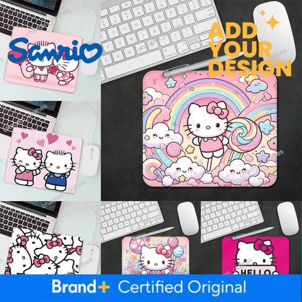 Designer Pink Cute Cartoon Hello Kitty Gaming Mouse Pad XS Small Mousepad For PC Gamer Desktop Decoration Office Mouse Mat Deskmat Rug