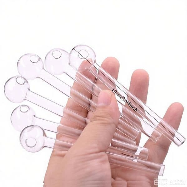 Wholesale Clear Thick heady 10cm Glass Oil Burner Pipes Smoking Straight Great Mini Tube Water Nail Straw Hand Bubbler Pipe